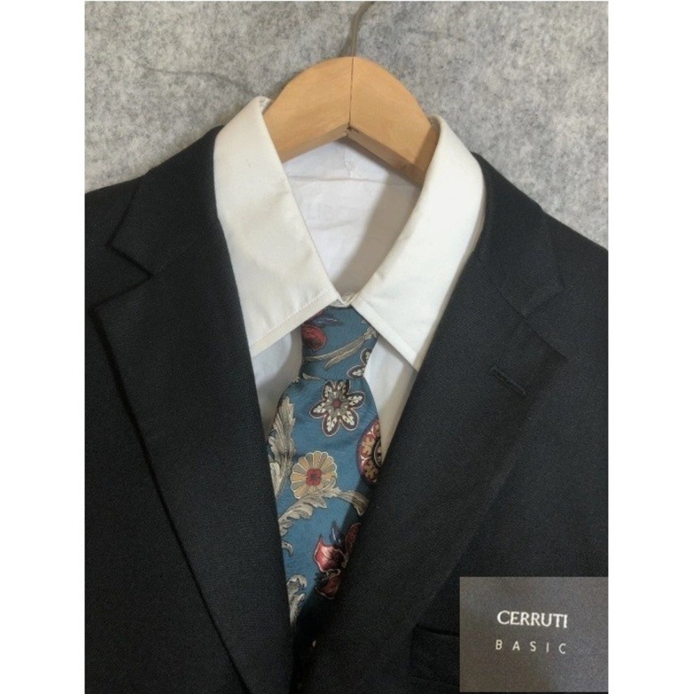 Cerruti Blazer Men 42R Black 100% Cashmere Italy Business Career Casual Classic‎